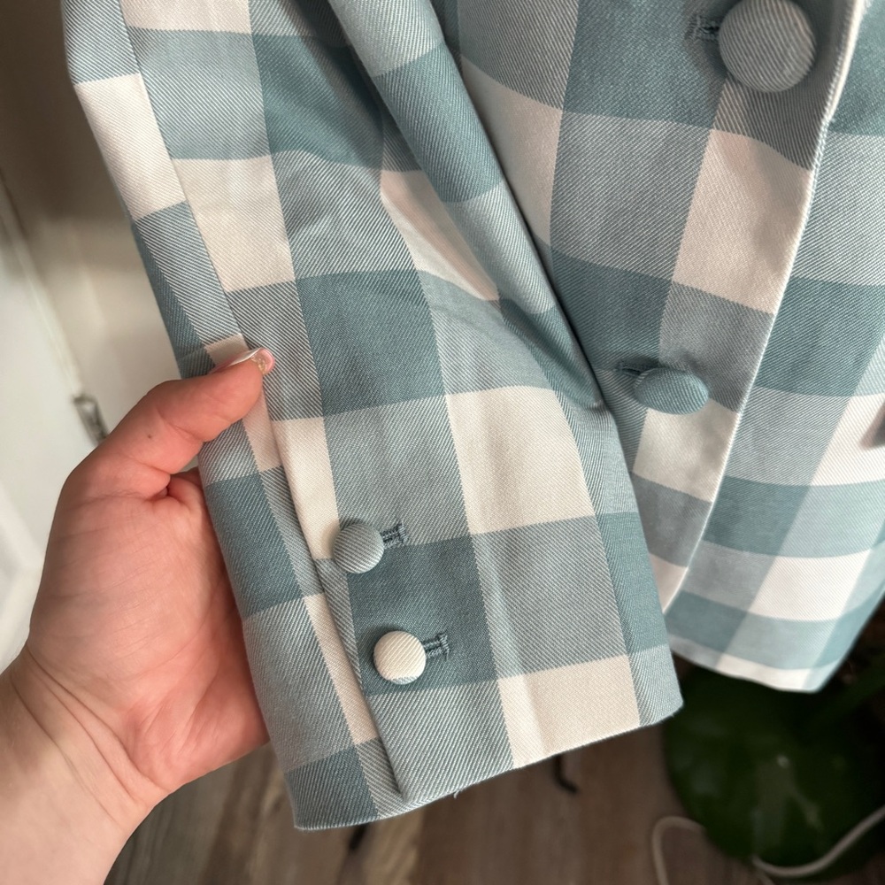 Maeve Anthropologie Gingham Blazer S - Picture 7 of 10